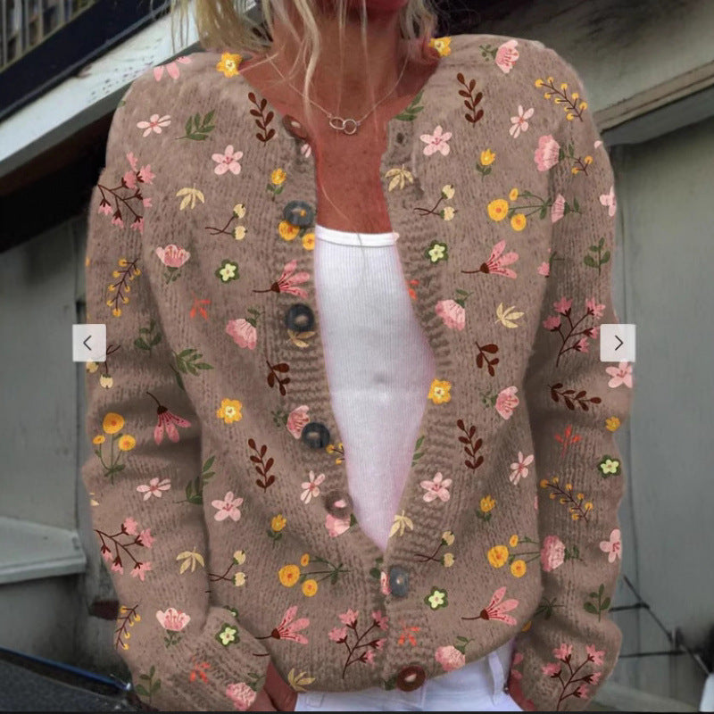 Sabrina | Womens Digital Printed Cardigan Sweatshirt Jacket Spring Autumn - 2