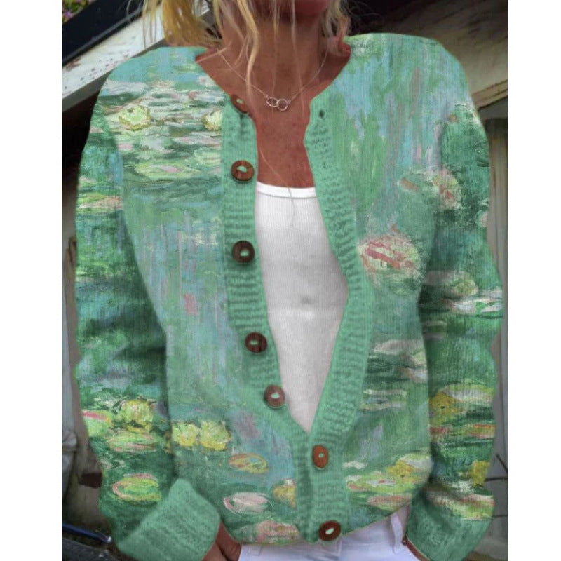 Sabrina | Womens Digital Printed Cardigan Sweatshirt Jacket Spring Autumn - 7