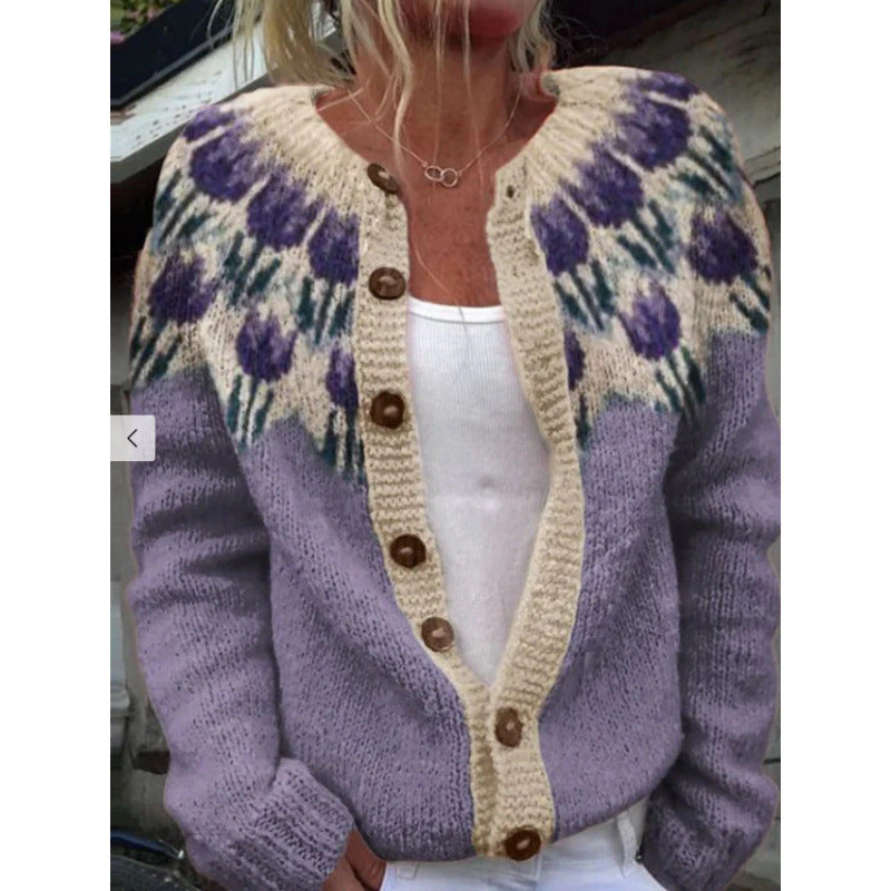 Sabrina | Womens Digital Printed Cardigan Sweatshirt Jacket Spring Autumn - 9