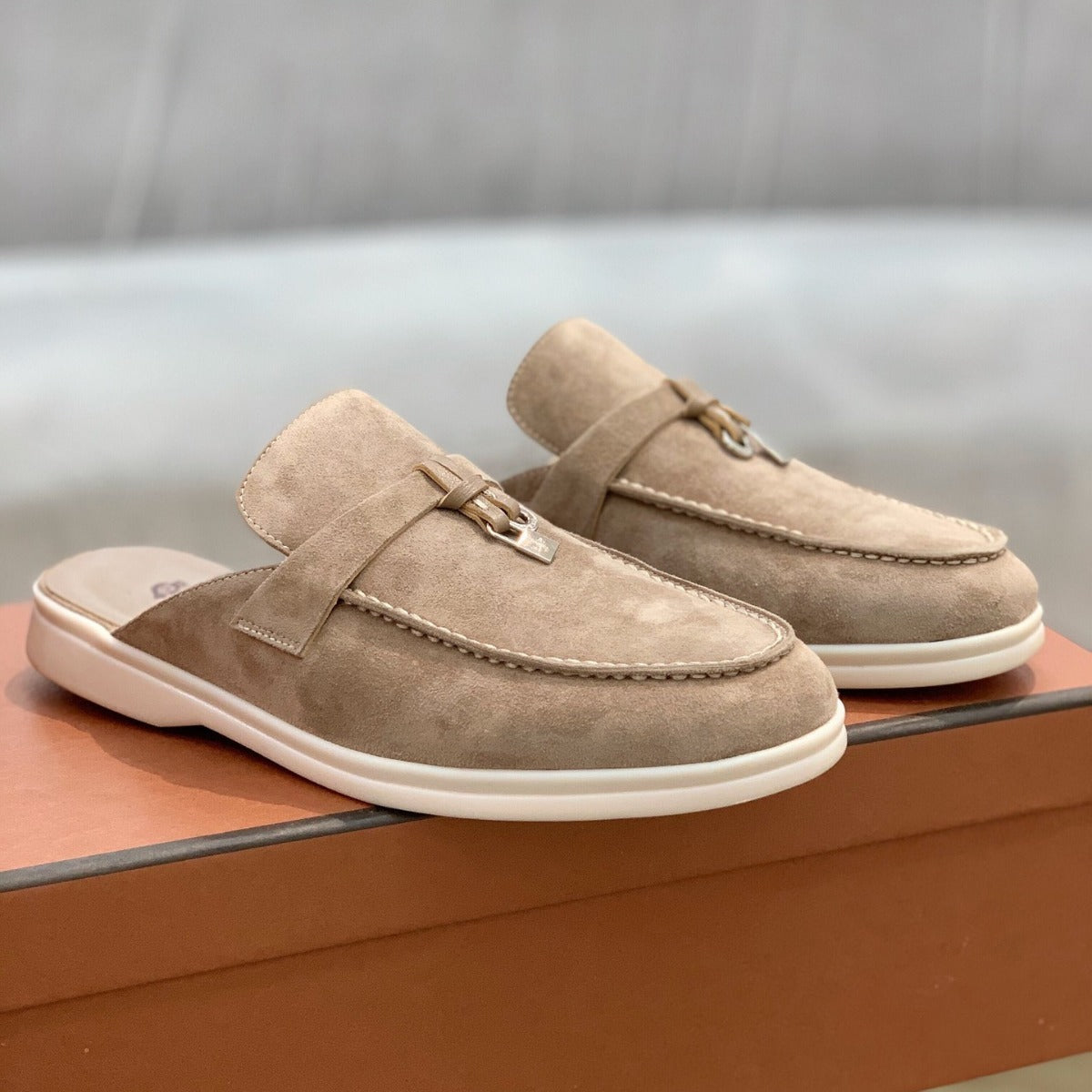 Sasha | Womens Closed Toe Leather Slip On Mules - 1