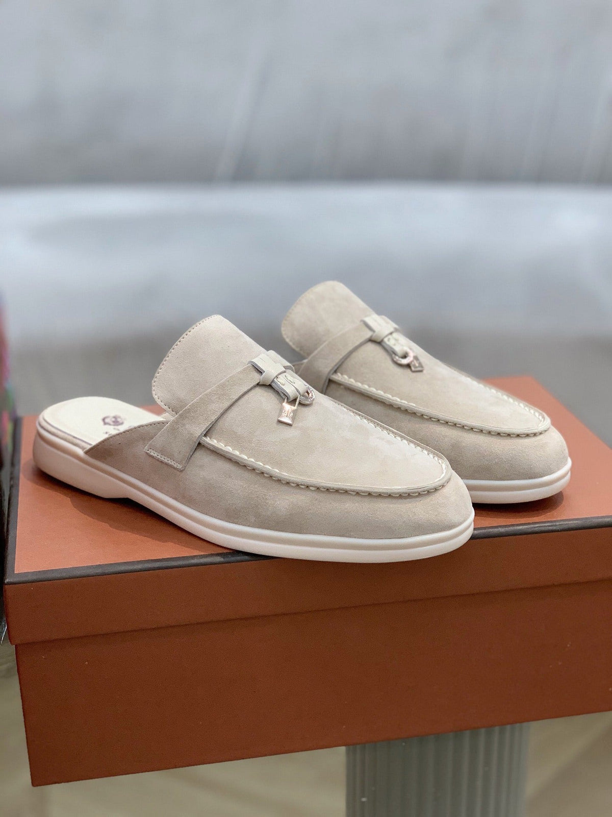 Sasha | Womens Closed Toe Leather Slip On Mules - 10