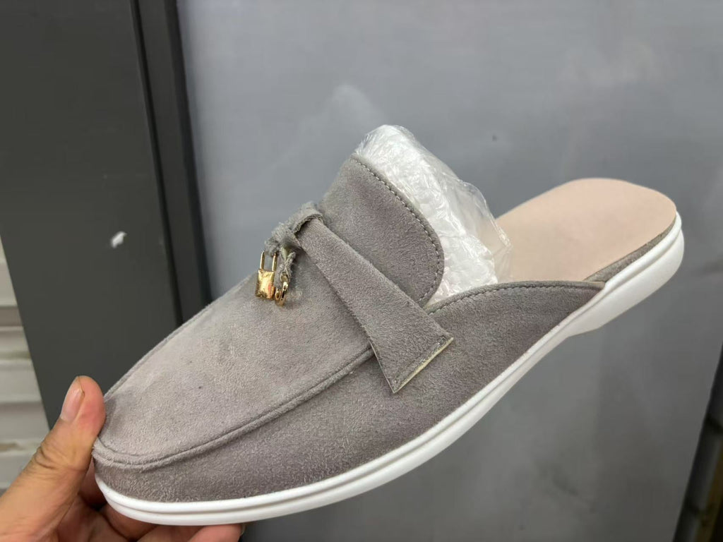 Sasha | Womens Closed Toe Leather Slip On Mules - 17