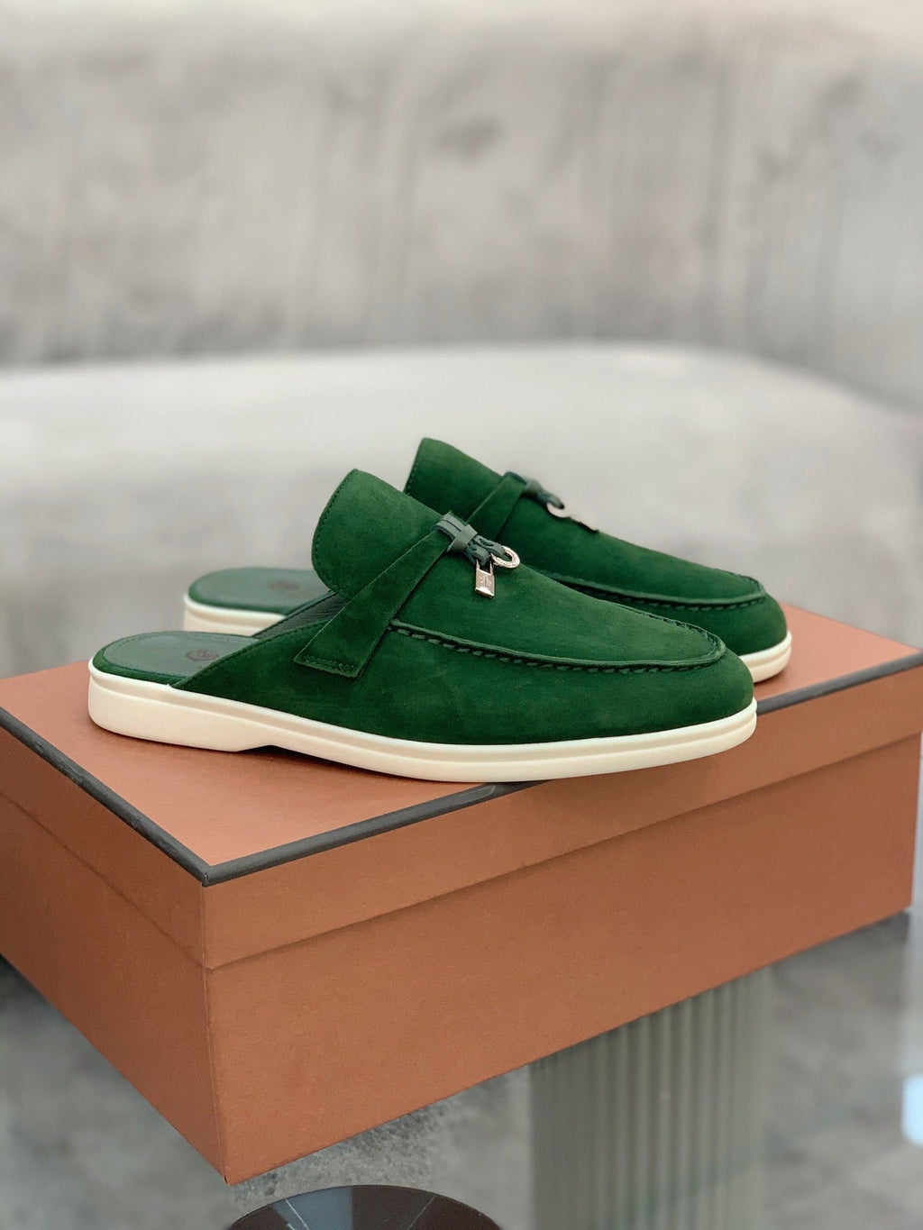 Sasha | Womens Closed Toe Leather Slip On Mules - 8