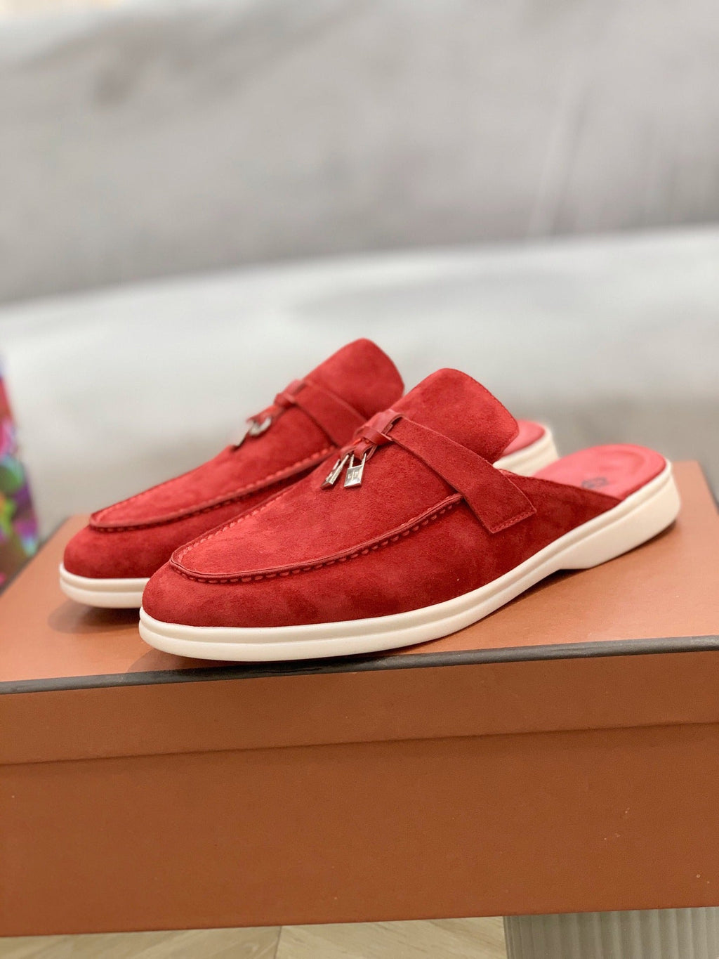 Sasha | Womens Closed Toe Leather Slip On Mules - 9