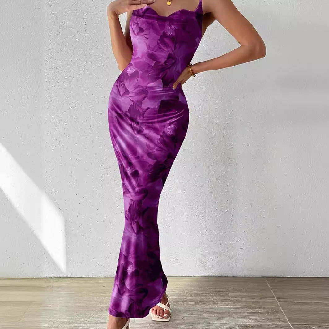 Saskia | Womens Floral Print Strappy Sleeveless Summer Slip Wedding Guest Dresses - 3