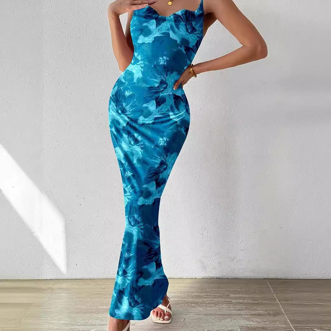 Saskia | Womens Floral Print Strappy Sleeveless Summer Slip Wedding Guest Dresses - 4