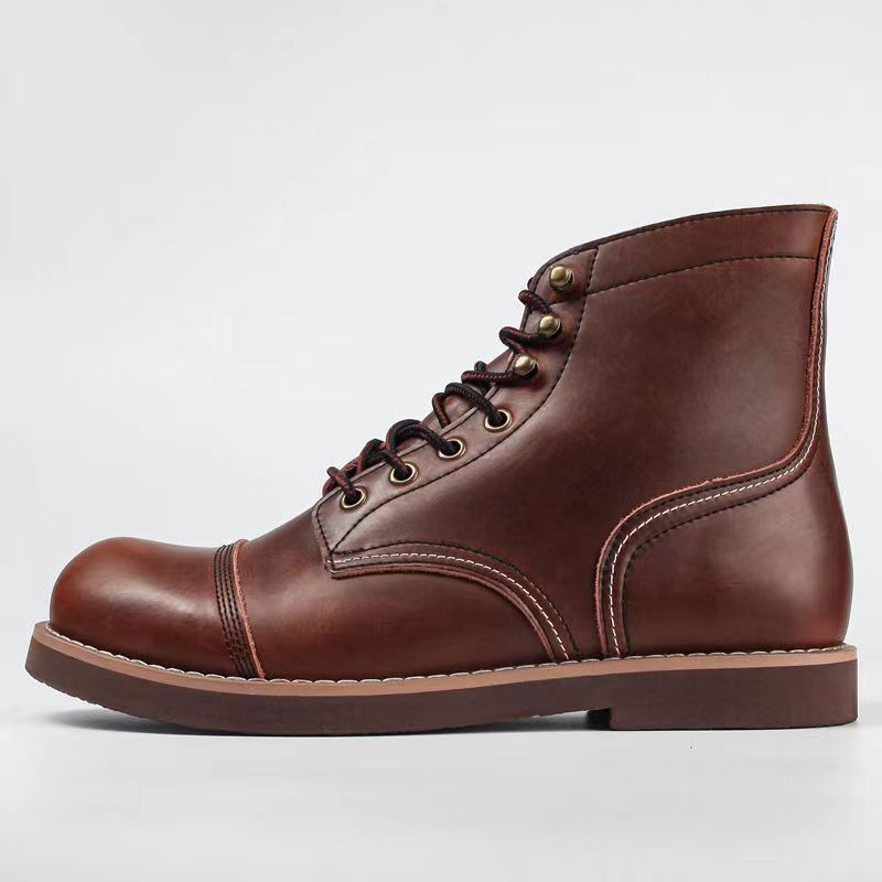 Sawyer | Mens Genuine Leather Vintage Work Lace Up Boots - Brown