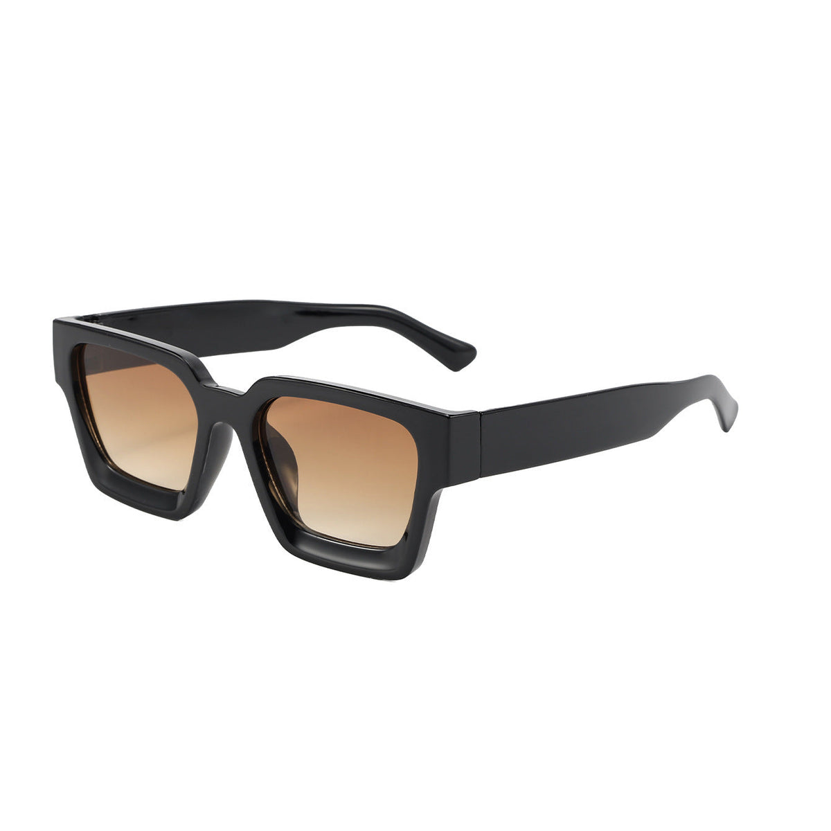 Selene | Womens Square UV Protection Sunglasses - Black / Tea Lens