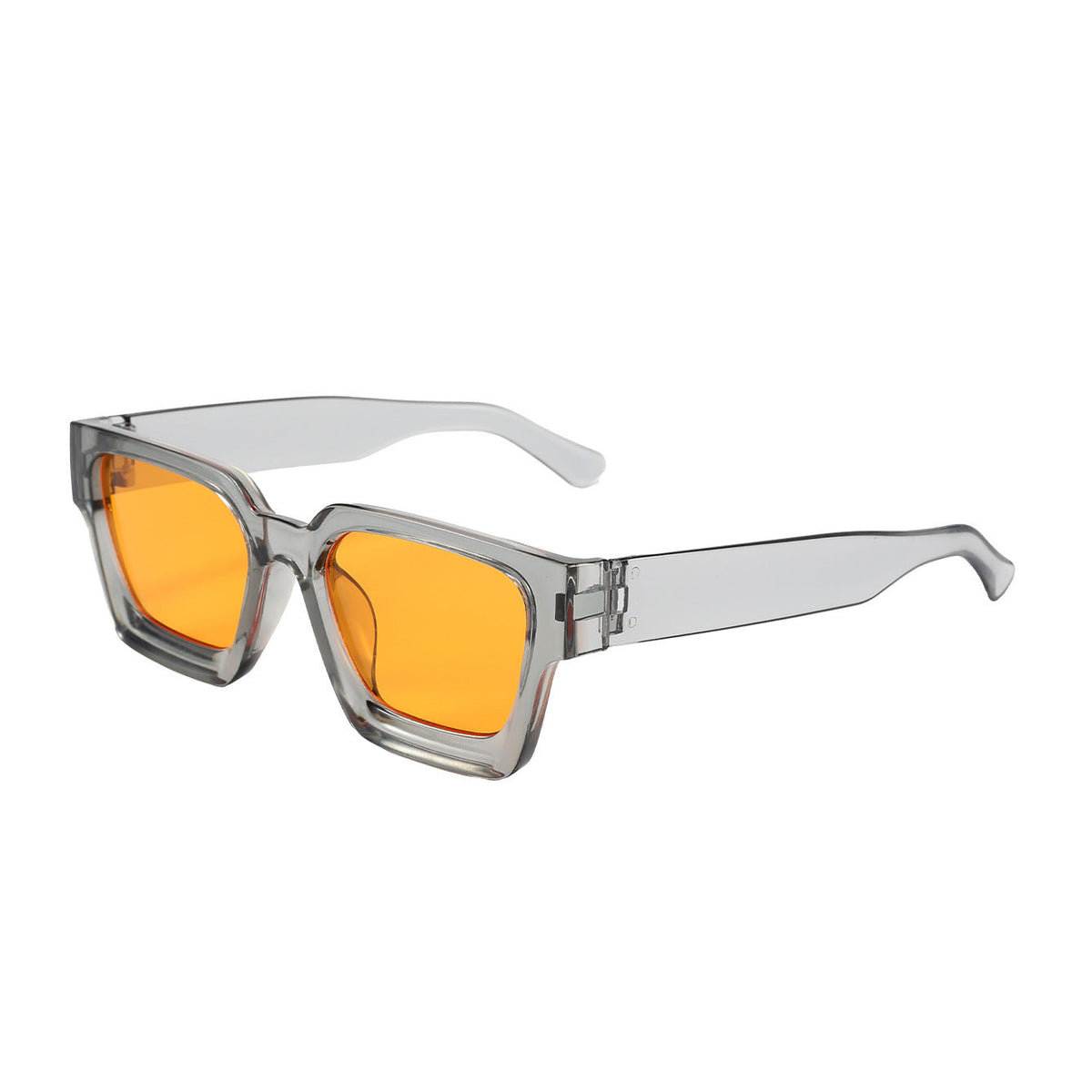 Selene | Womens Square UV Protection Sunglasses - Clear Grey / Orange Lens
