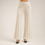 Seraphine | Womens Knit Jumper Vest Wide Leg Trousers Clothing Set, Beige 2