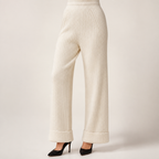 Seraphine | Womens Knit Jumper Vest Wide Leg Trousers Clothing Set, Beige 3