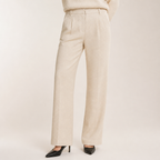 Seraphine | Womens Knit Jumper Vest Wide Leg Trousers Clothing Set, Beige
