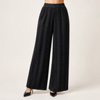 Seraphine | Womens Knit Jumper Vest Wide Leg Trousers Clothing Set, Black