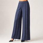 Seraphine | Womens Knit Jumper Vest Wide Leg Trousers Clothing Set, Blue