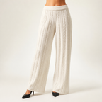 Seraphine | Womens Knit Jumper Vest Wide Leg Trousers Clothing Set, Brown 2