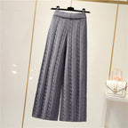 Seraphine | Womens Knit Vest Jumper and Wide Leg Trousers Set - Grey