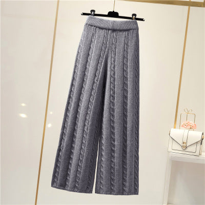 Seraphine | Womens Knit Vest Jumper and Wide Leg Trousers Set - Grey