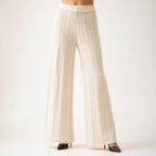 Seraphine | Womens Knit Jumper Vest Wide Leg Trousers Clothing Set, Khaki 3