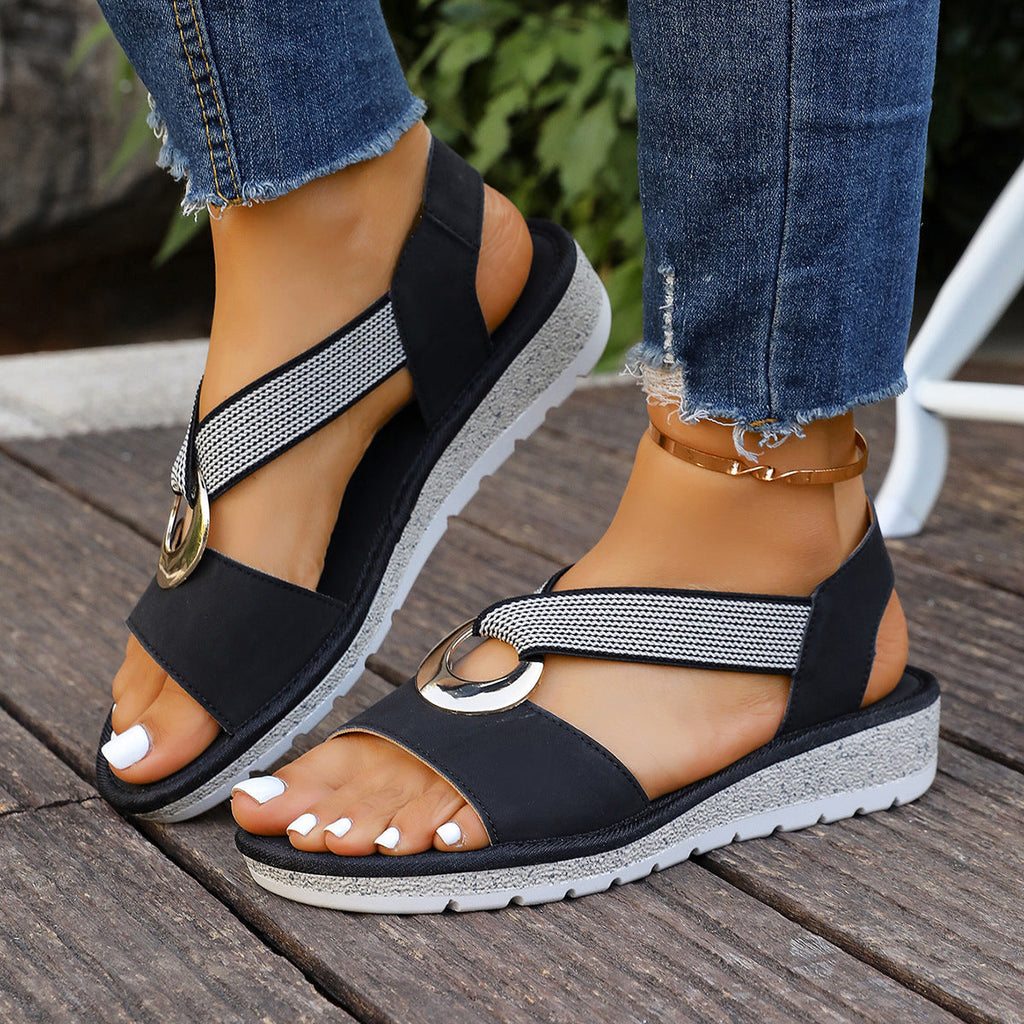 Serena | Womens Wedge Heel Ankle Strap Fisherman Sandals - 3