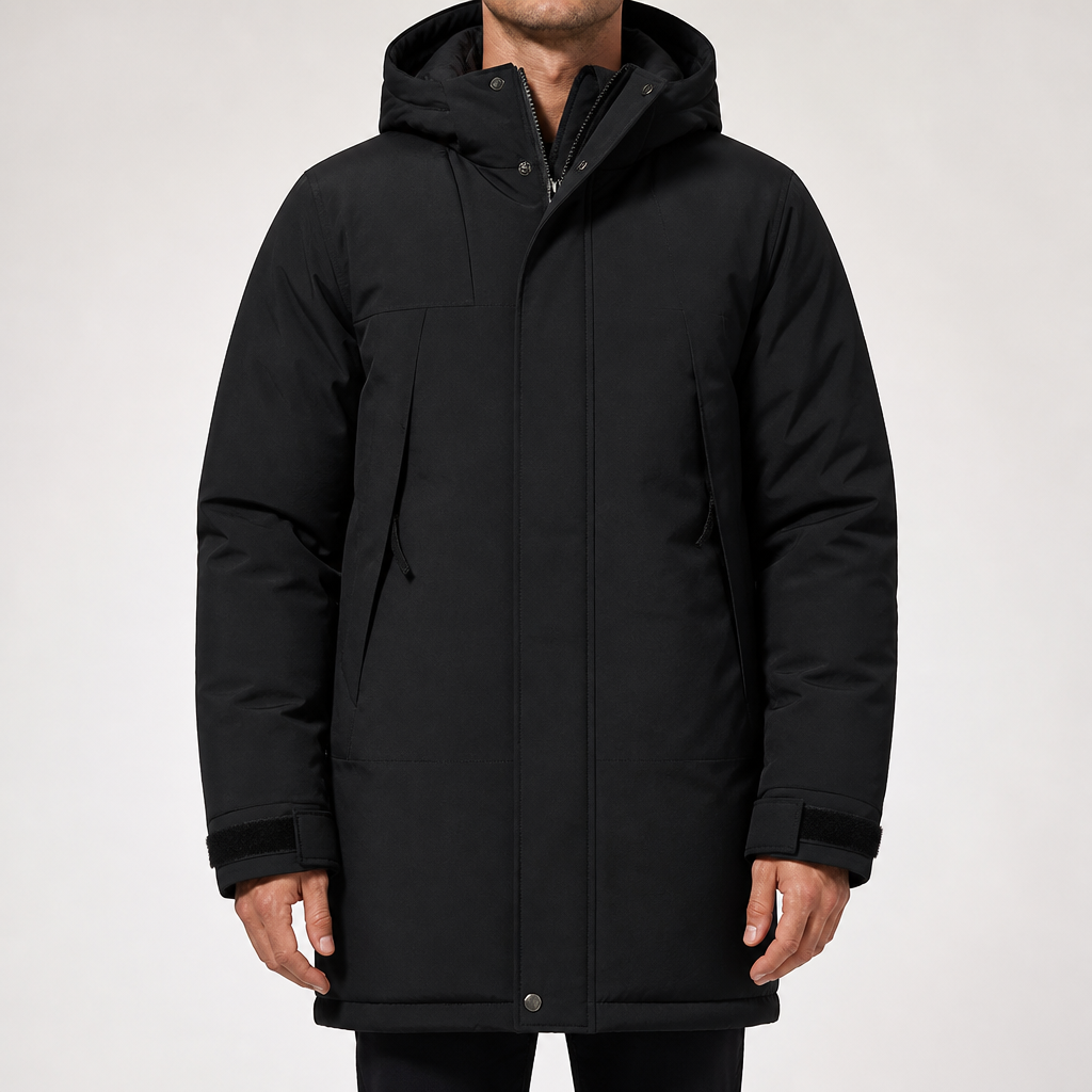 Soren | Mens Waterproof Windproof Padded Winter Windbreaker Puffer Coat, Black