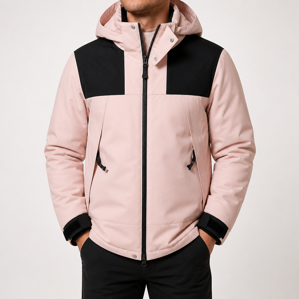 Soren | Mens Waterproof Windproof Padded Winter Windbreaker Puffer Coat, Pink