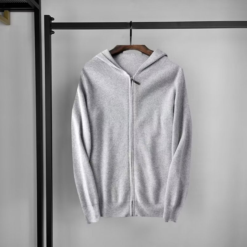 Soren | Mens Knitted Hooded Zip Up Jumper Sweater Cardigan - 4