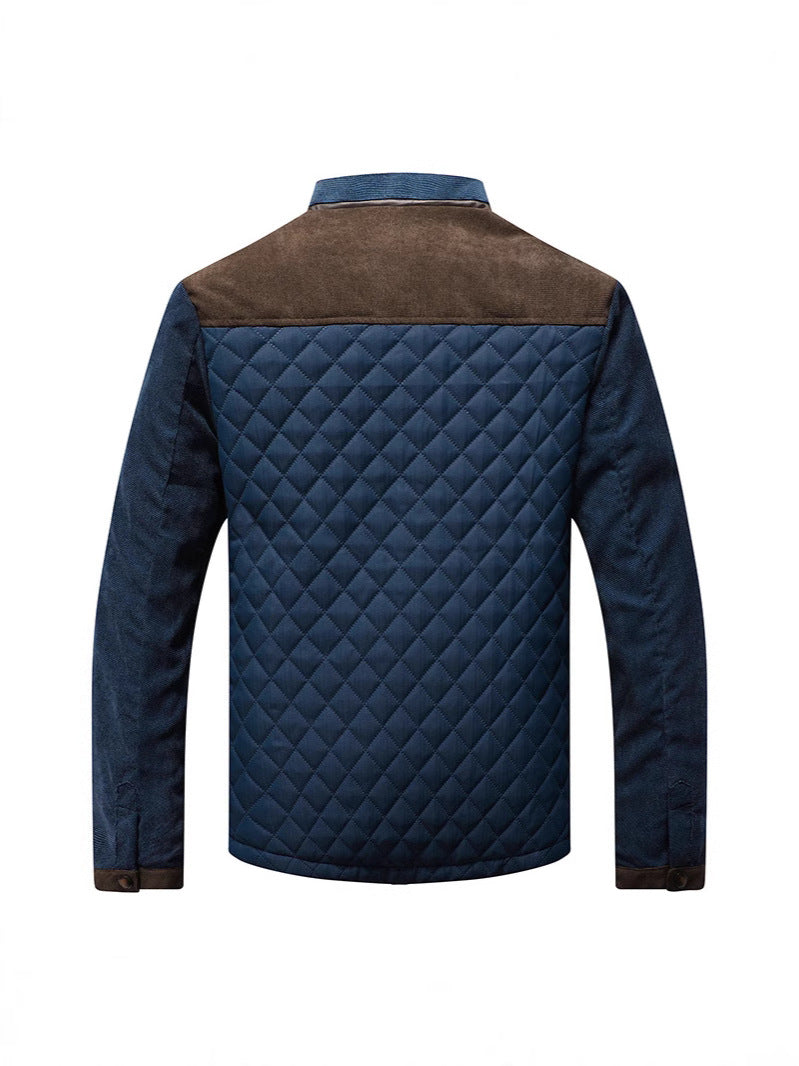 Stanley | Mens Quilted Stand Collar Jacket, Brown