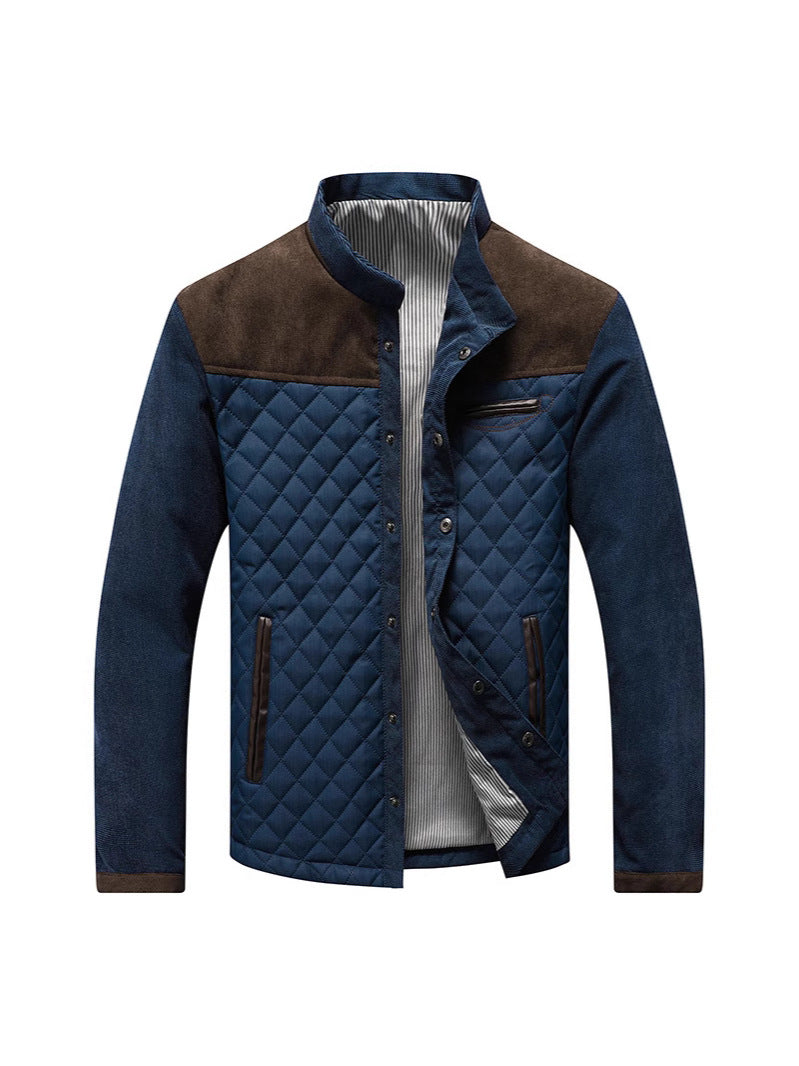 Stanley | Mens Quilted Stand Collar Jacket, Brown