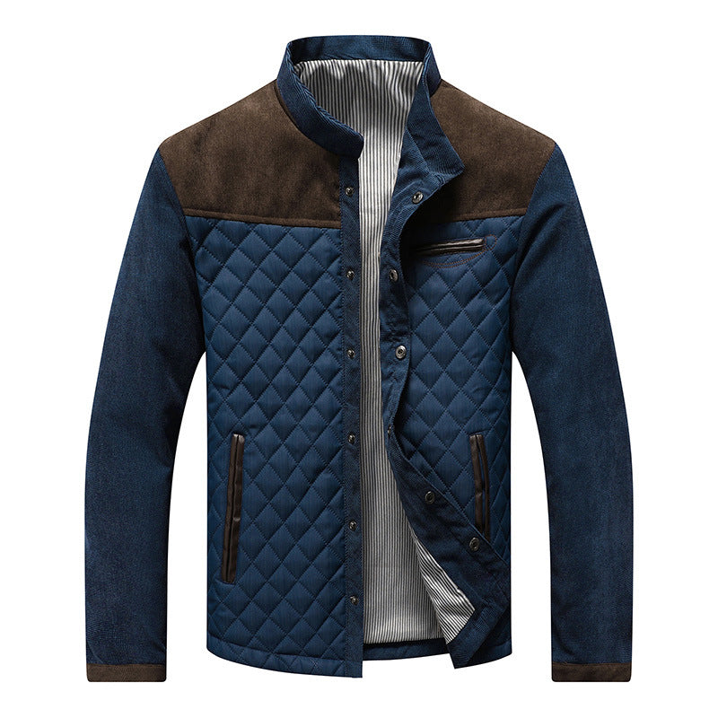 Stanley | Mens Quilted Stand Collar Jacket, Brown