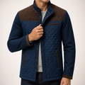 Stanley | Mens Quilted Stand Collar Autumn Corduroy Jacket, Brown