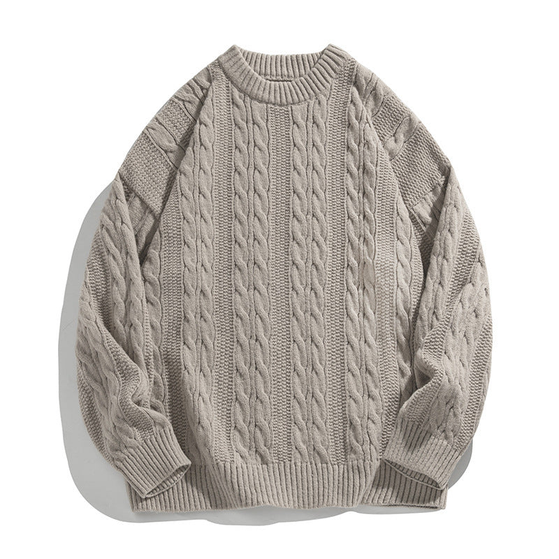 Sterling | Mens Cable Knitted Jumper Round Neck Loose - 10