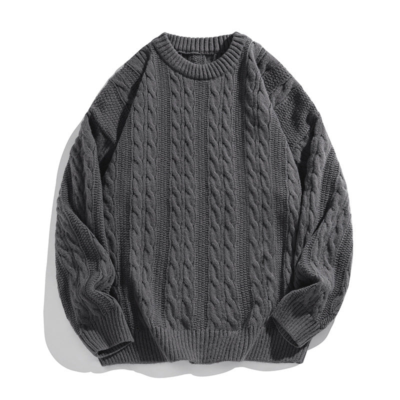 Sterling | Mens Cable Knitted Jumper Round Neck Loose - 9