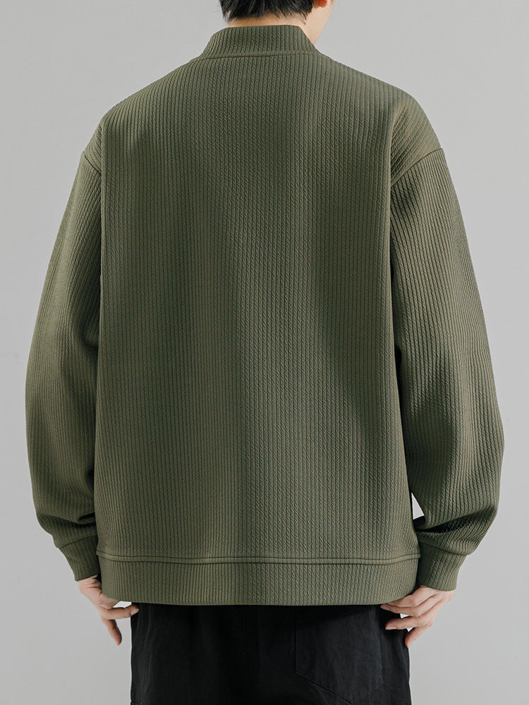 Sterling | Mens Zip Up Solid Colour Casual Cardigan - 5