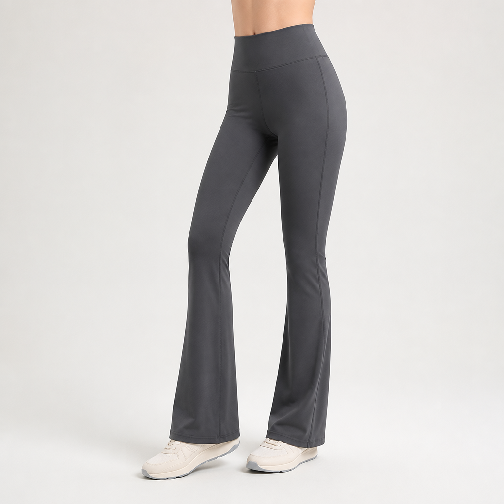 Sterling | Womens Flared Sports Leggings High Waisted Yoga Gym Flare Leggings, Gray