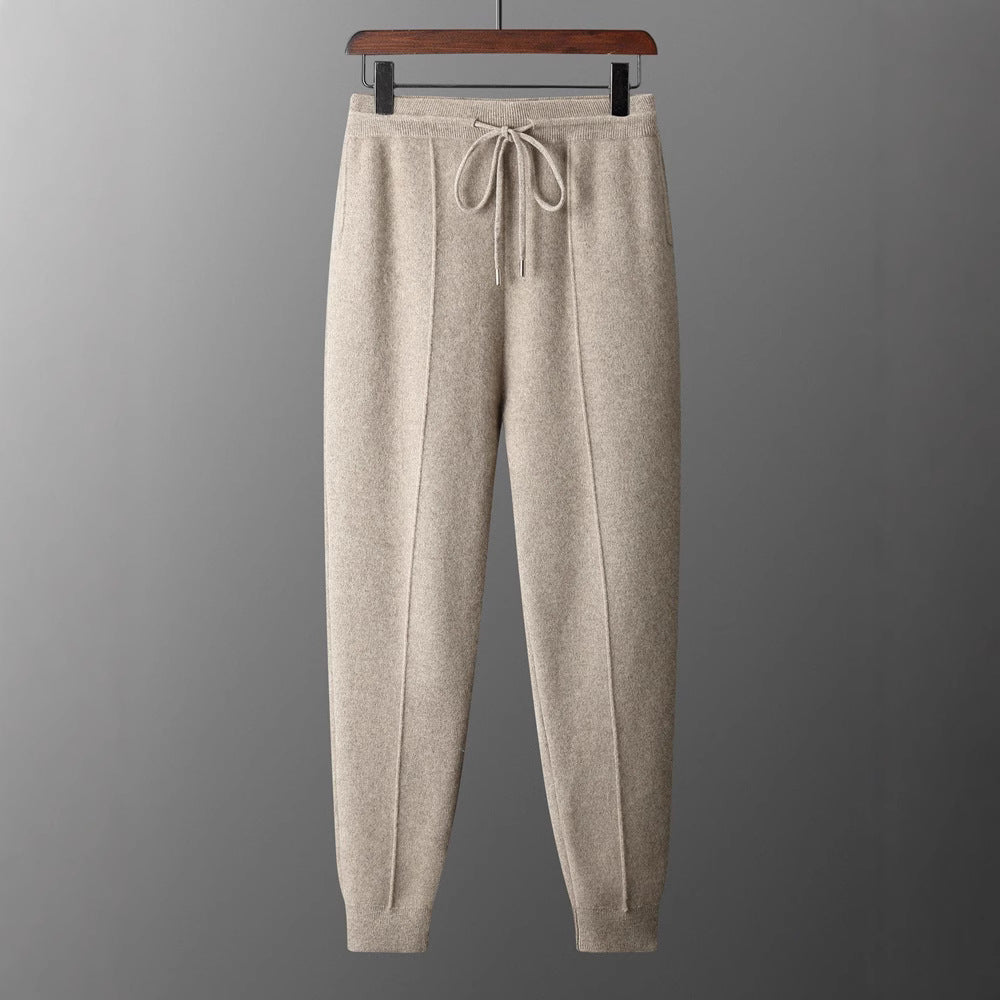 Sutton | Mens Wool Knitted Joggers Trousers Sweatpants Elasticated Waist Bottoms - 1