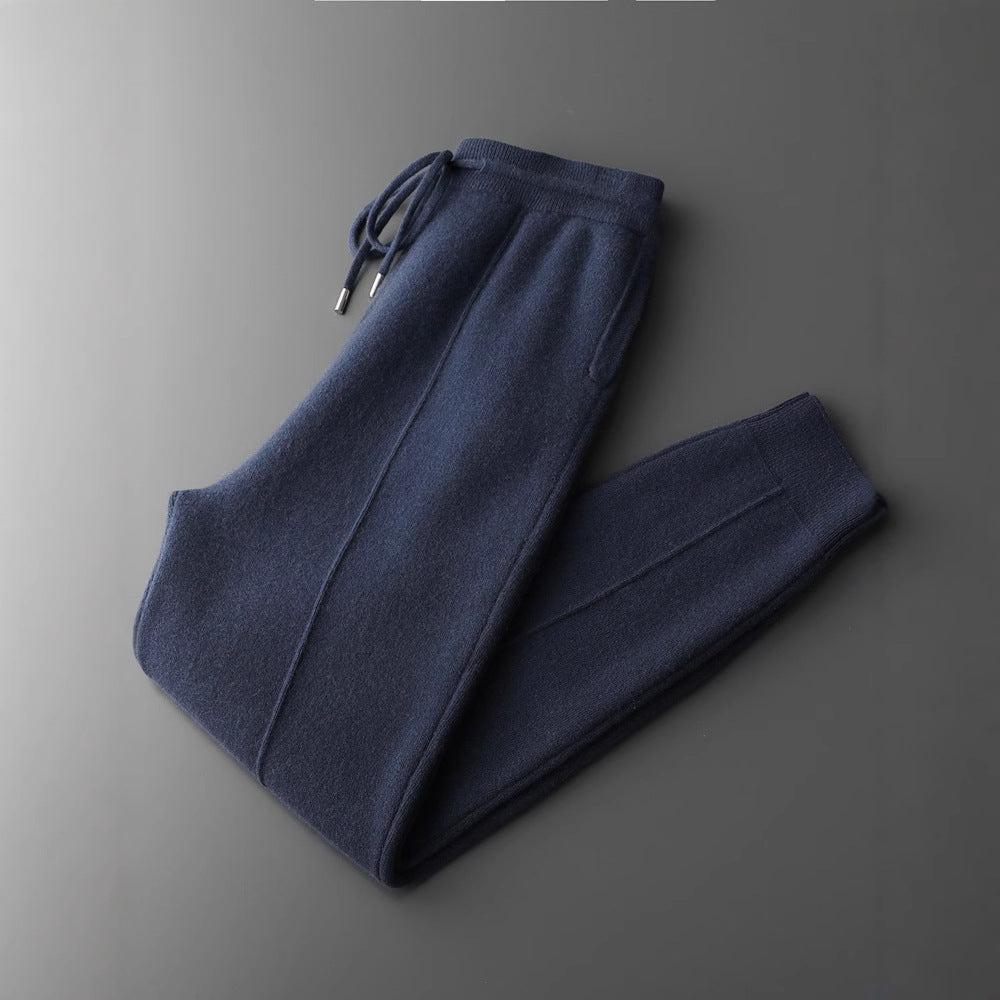 Sutton | Mens Wool Knitted Joggers Trousers Sweatpants Elasticated Waist Bottoms - 4
