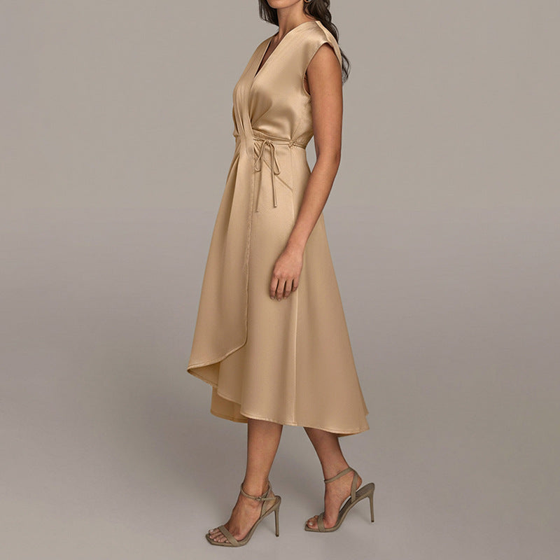 Sylvie | Wedding Guest Cocktail Satin Midi Dress