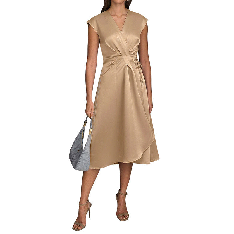 Sylvie | Wedding Guest Cocktail Satin Midi Dress