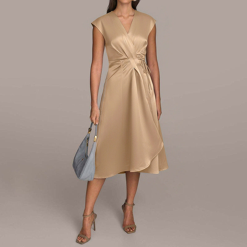 Sylvie | Wedding Guest Cocktail Satin Midi Dress
