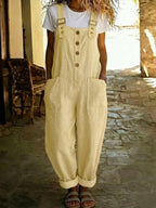 Sylvie Cotton Linen Dungarees