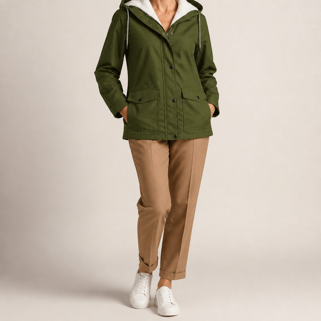 Teague | Womens Thick Fleece Hooded Longline Hoodie Sweatshirt, Army Green