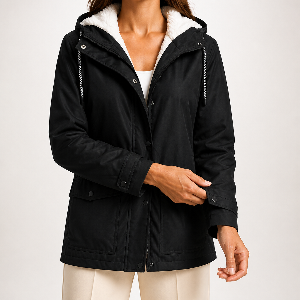Teague | Womens Thick Fleece Hooded Longline Hoodie Sweatshirt, Black