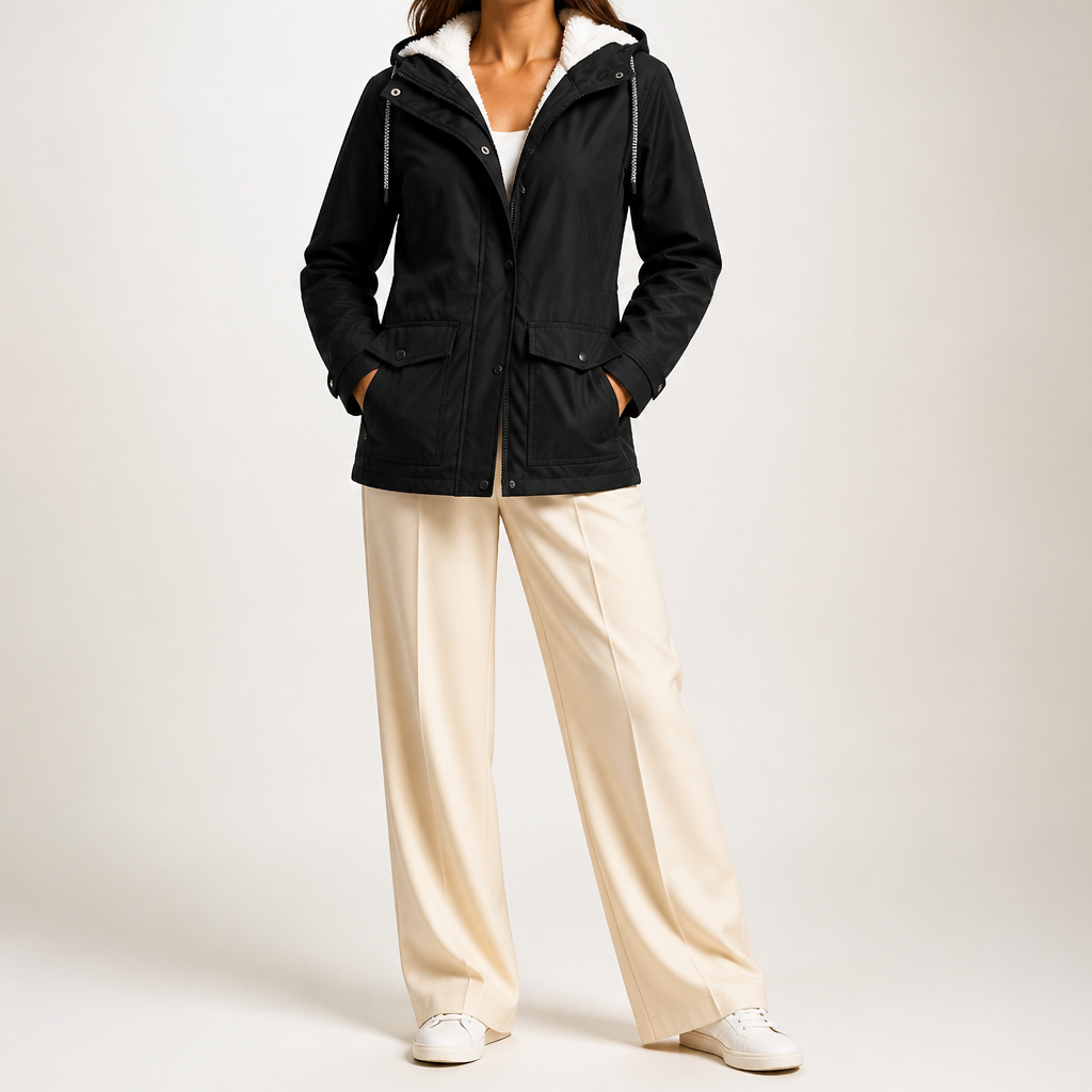 Teague | Womens Thick Fleece Hooded Longline Hoodie Sweatshirt, Black