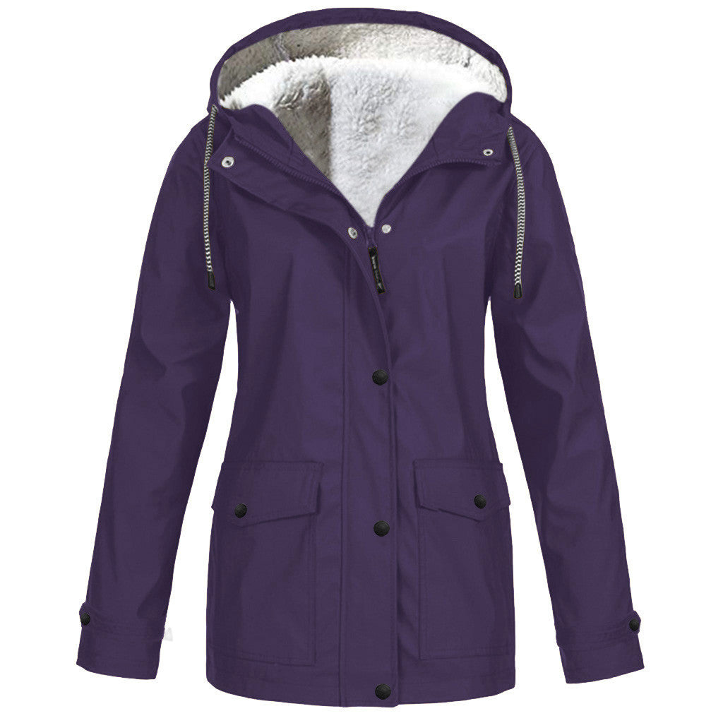 Teague | Womens Thick Fleece Hooded Longline Hoodie Sweatshirt - Purple
