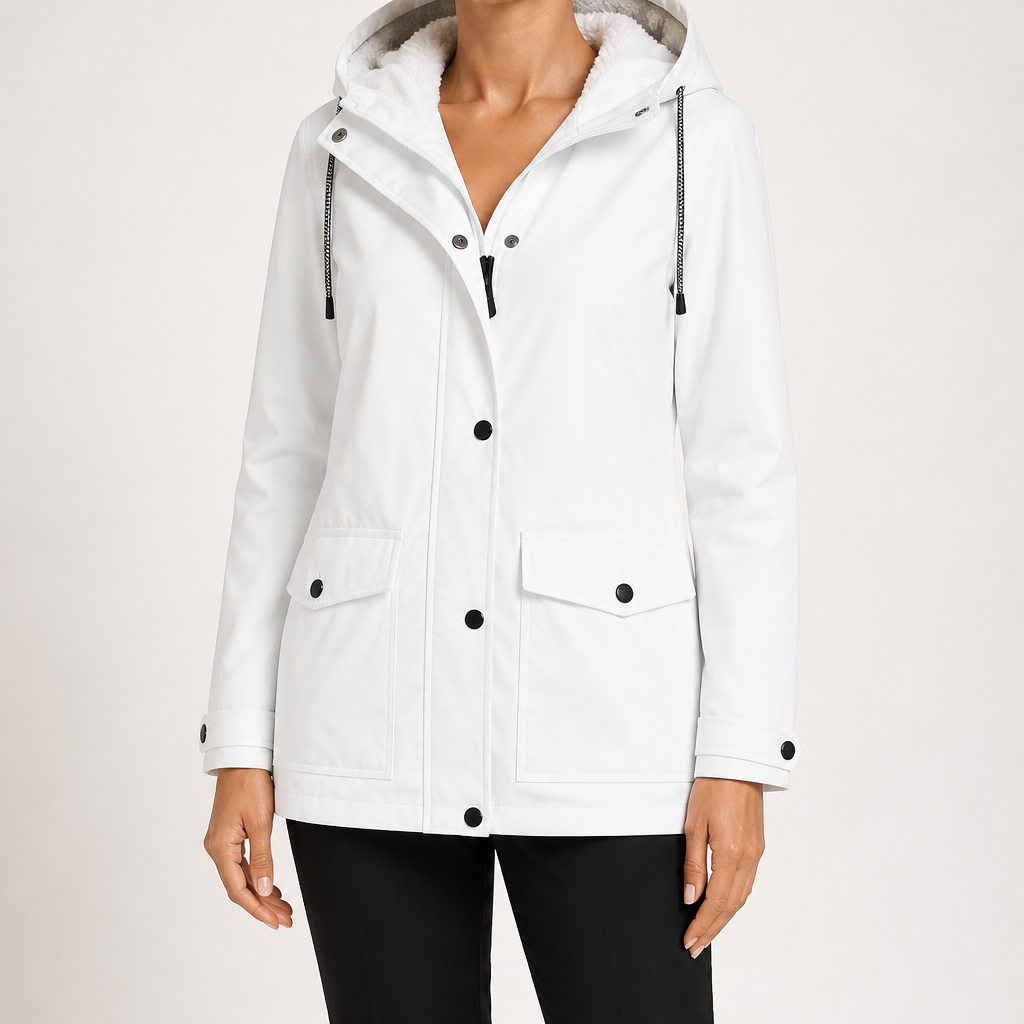 Teague | Womens Thick Fleece Hooded Longline Hoodie Sweatshirt, White