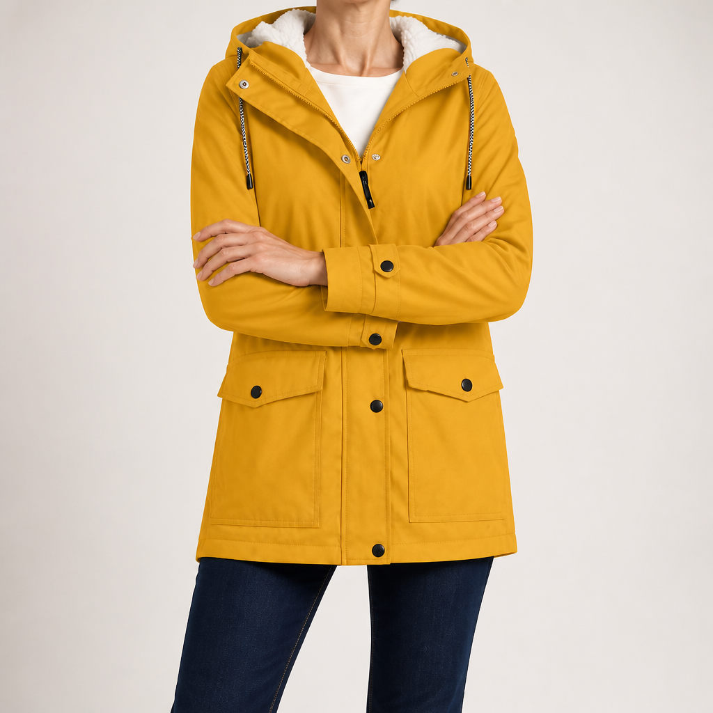 Teague | Womens Thick Fleece Hooded Longline Hoodie Sweatshirt, Yellow