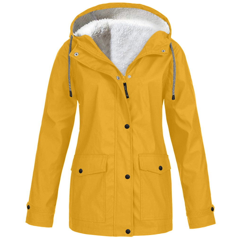 Teague | Womens Thick Fleece Hooded Longline Hoodie Sweatshirt - Yellow
