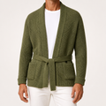Thaddeus | Mens Knitted Button Casual Warm Jumper Cardigan, Khaki