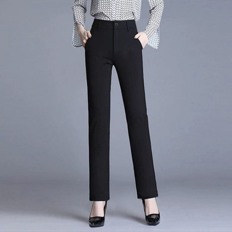 Thea | Womens High Waisted Straight Leg Work Suit Trousers Pants - 2