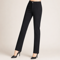Thea | Womens High Waisted Straight Leg Work Suit Trousers Pants, Black